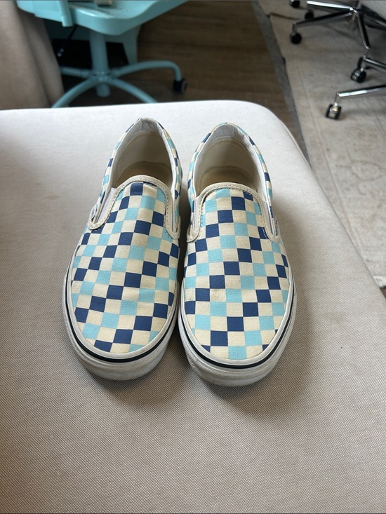 Vans Shoes - Vans Womens 9 slip On Checkerboard Sneakers - Navy & Light Blue